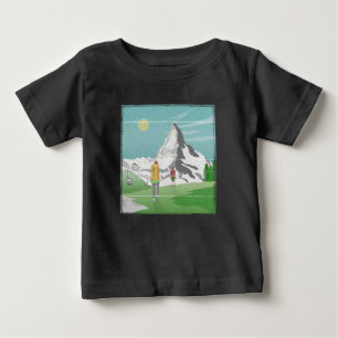 T-shirt Pour Bébé poster de voyage matterhorn Suisse