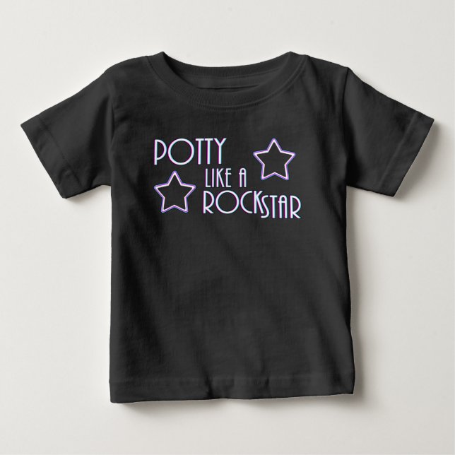 T-shirt Pour Bébé Potty comme une rock star (Devant)