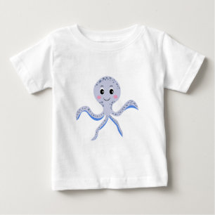 T-shirt Pour Bébé Poulpe sous la mer motif pour enfants