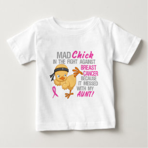 T-shirt Pour Bébé Poussin fou sali avec la tante 3 cancer du sein