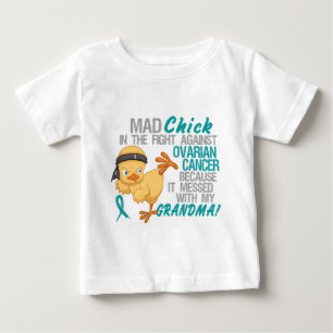 T-shirt Pour Bébé Poussin fou sali avec le Cancer ovarien de la