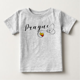 T-shirt Pour Bébé Prague Heart, République tchèque