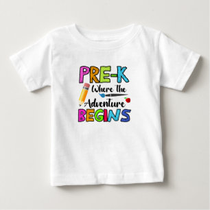 T-shirt Pour Bébé Pré-K Où Commence L'Aventure