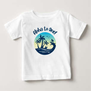T-shirt Pour Bébé Premier Anniversaire, Aloha to One !