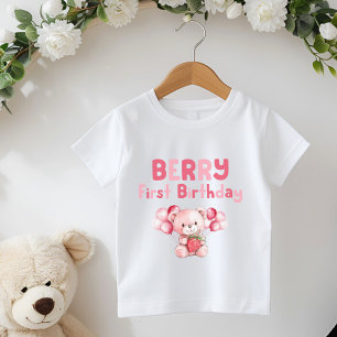 T-shirt Pour Bébé Premier anniversaire de Berry fraise rose