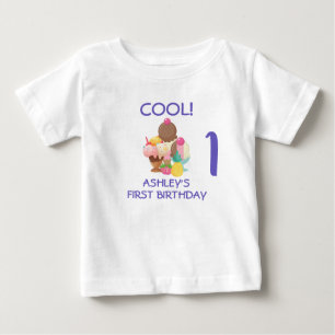 T-shirt Pour Bébé Premier anniversaire de la crème glacée cool