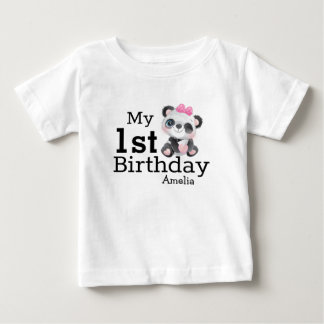 T-shirt Pour Bébé Premier anniversaire de mignonne fille Panda perso