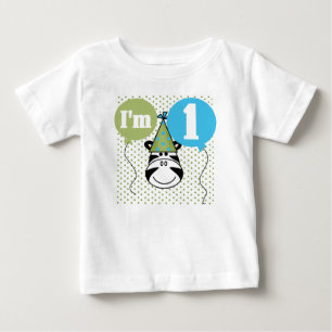 T-shirt Pour Bébé Premier anniversaire de zèbre