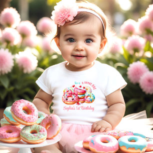 T-shirt Pour Bébé Premier Anniversaire Douce Chère Fille au Nom Mign