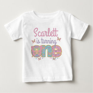 T-shirt Pour Bébé Premier anniversaire du papillon Tourner un papill