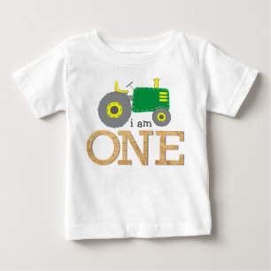 T-shirt Pour Bébé Premier anniversaire du tracteur vert