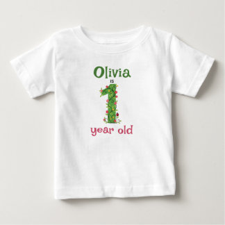 T-shirt Pour Bébé Premier Anniversaire Fleurs et Lianes