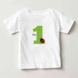 T-shirt Pour Bébé Premier anniversaire, j'ai un an, jolie coccinelle
