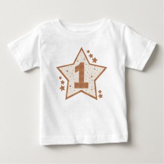 T-shirt Pour Bébé Premier Anniversaire rose et Gold Star