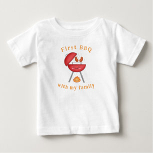 T-shirt Pour Bébé Premier barbecue Famille Enfants Amusants Vacances