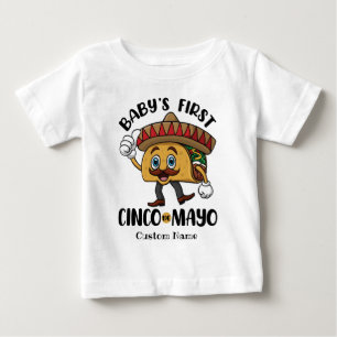 T-shirt Pour Bébé Premier Cinco de Mayo de bébé personnalisé