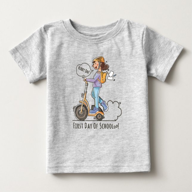 T-shirt Pour Bébé Premier jour de l'école | (Devant)