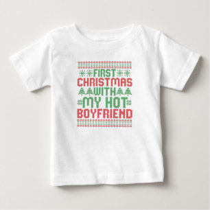 T-shirt Pour Bébé Premier Noël avec mon Hot BoyFriend Sweend