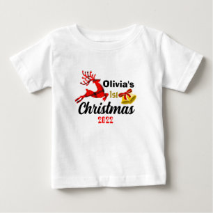 T-shirt Pour Bébé Premier Noël personnalisé