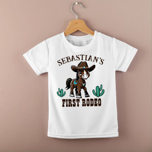 T-shirt Pour Bébé Premier Rodeo mignon cheval cowboy fête d'annivers