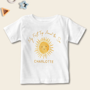 T-shirt Pour Bébé Premier voyage autour de l'Anniversaire de la Sun