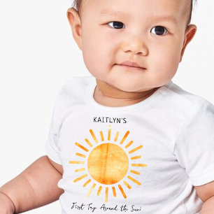 T-shirt Pour Bébé Premier Voyage Autour Du Soleil 1Er Anniversaire