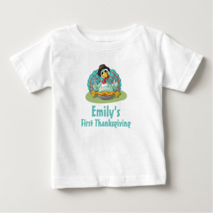T-shirt Pour Bébé Première Action de grâces La Turquie manger Citrou