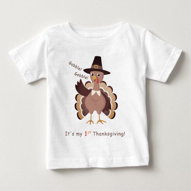 T-shirt Pour Bébé Première chemise d'action de grâce du bébé (Devant)