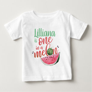T-shirt Pour Bébé Première chemise d'anniversaire dans une pastèque 