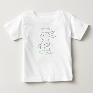 T-shirt Pour Bébé Première Pâques du bébé garçon avec vert lapin mig