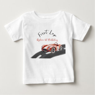 T-shirt Pour Bébé Première Tour Voiture de Course 1er Anniversaire