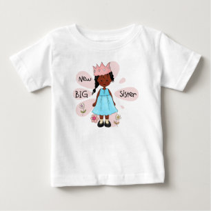 T-shirt Pour Bébé Princesse Big Soeur Africaine Américaine