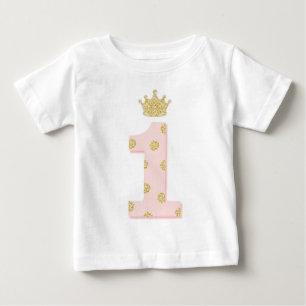 T-shirt Pour Bébé Princesse Pink Gold Parties scintillant 1er annive