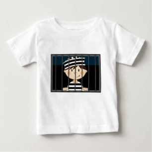 T-shirt Pour Bébé Prisonnier de bande dessinée en cellule de prison