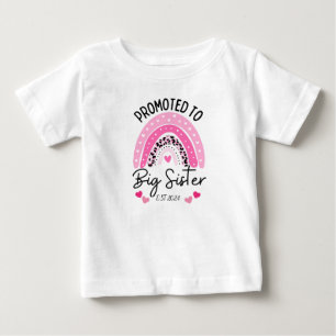 T-shirt Pour Bébé Promu À Grosse Soeur Cute Arc En Ciel