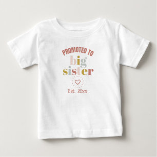T-shirt Pour Bébé Promue grande sœur avec date personnalisée 