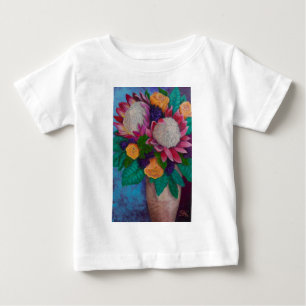 T-shirt Pour Bébé Protéas géantes et Roses oranges