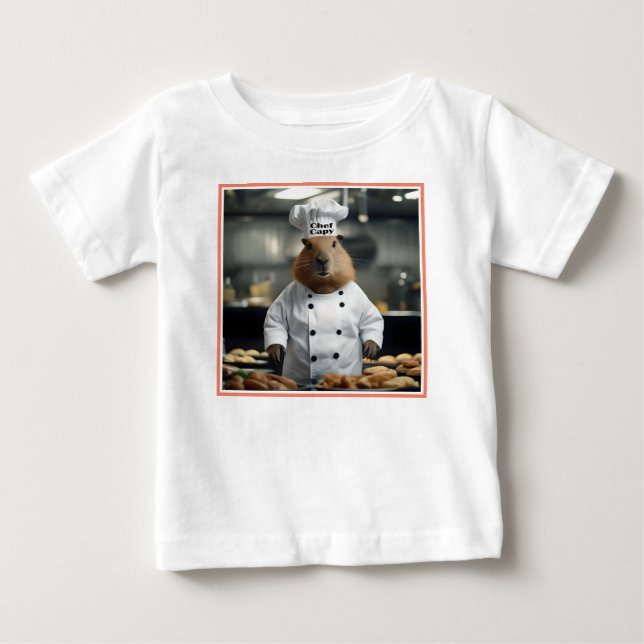 T-shirt Pour Bébé Prouesse en pâtisserie : Le capybara culinaire (Devant)