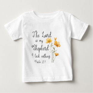 T-shirt Pour Bébé Psaume 23:1 Le Seigneur est mon Berger Fleur Jaune