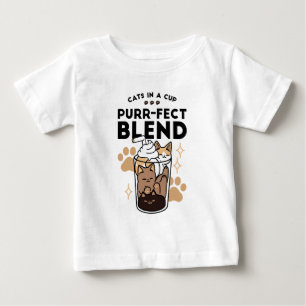 T-shirt Pour Bébé Purr-fect Blend : Cat and Coffee Art for Pet Lover