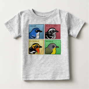T-shirt Pour Bébé Quatre fauvettes de couleur