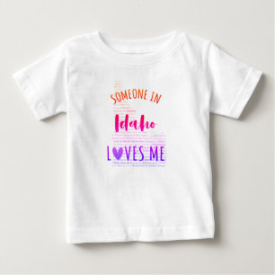 T-shirt Pour Bébé Quelqu'Un À Idaho M'Aime Carte T-shirt Bébé