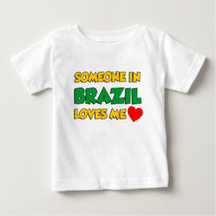 T-shirt Pour Bébé Quelqu'Un Au Brésil M'Aime