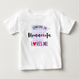 T-shirt Pour Bébé Quelqu'Un Au Minnesota M'Aime Carte T-shirt Bébé