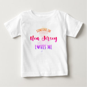 T-shirt Pour Bébé Quelqu'Un Dans Le New Jersey M'Aime Carte Baby T-s