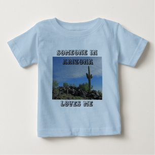 T-shirt Pour Bébé Quelqu'un en Arizona m'aime Saguaro Cactus Photo