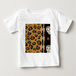 T-shirt Pour Bébé RAB Rockabilly Or Imprimé Léopard Crânes de Sucre