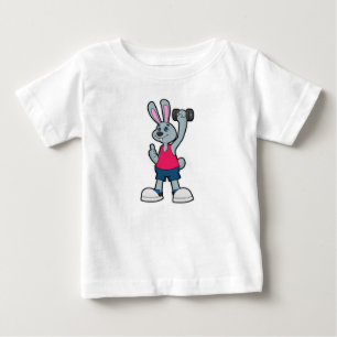 T-shirt Pour Bébé Rabbit à Fitness avec Dumbbell