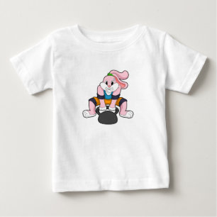 T-shirt Pour Bébé Rabbit en forme avec Dumbbell.PNG