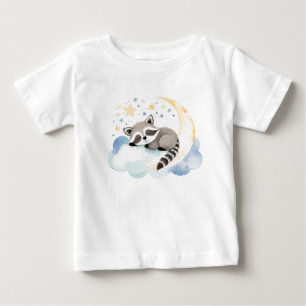 T-shirt Pour Bébé Raccoon mignon bébé sur la Lune -